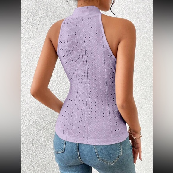 Boho baby blue crisscross front halter top - Picture 11 of 15